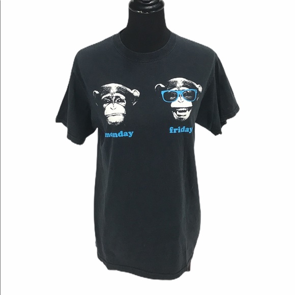 Monkey’s Monday Glum and Friday Fun Shirt, Black, Medium - Picture 1 of 5